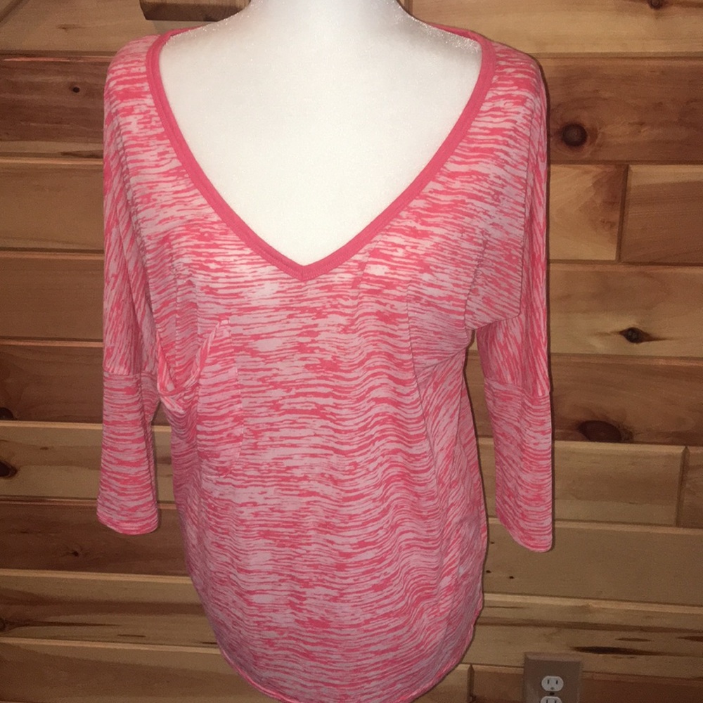 Sheer 3/4 length sleeve tee. Great for layering